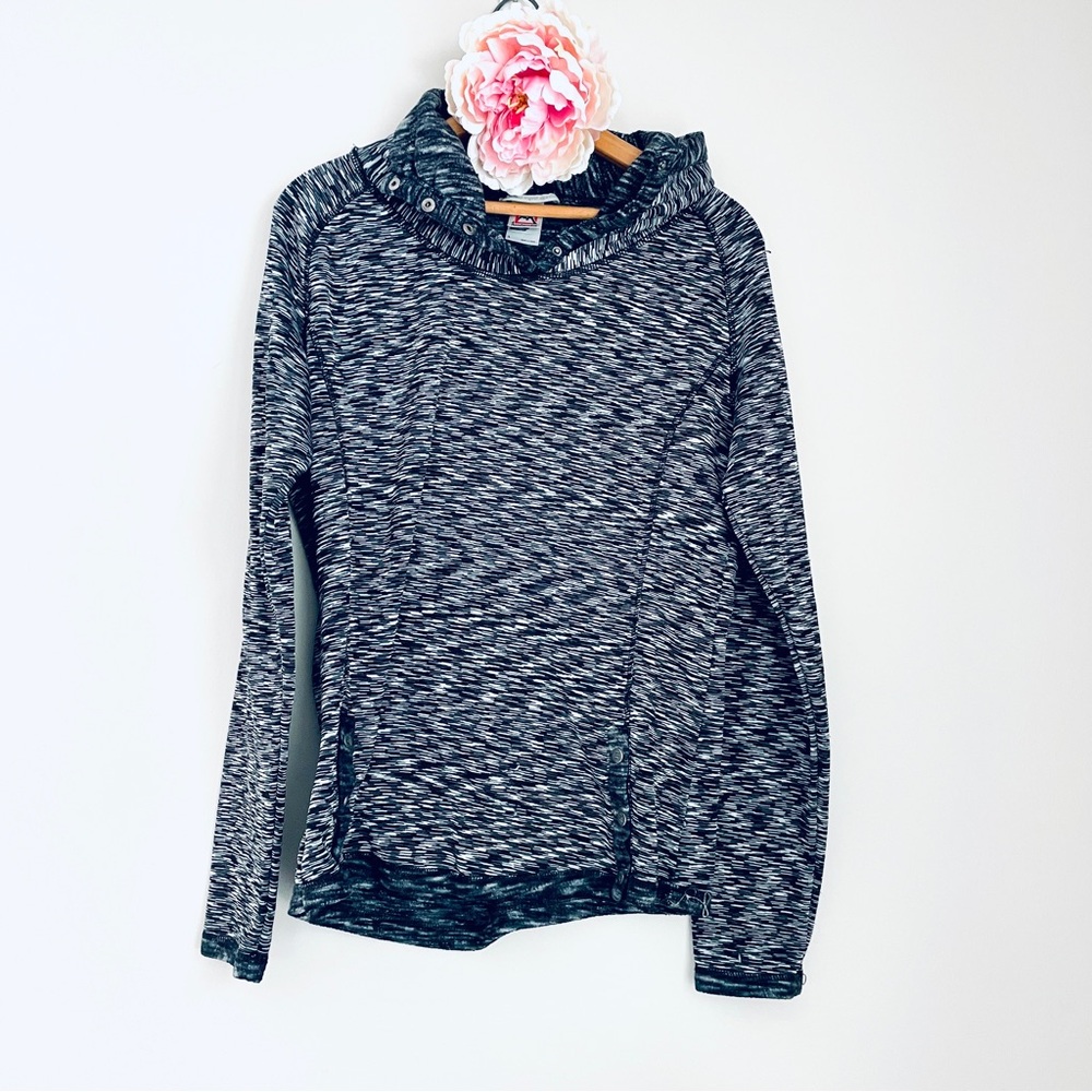 Avalanche Outdoor Supply Company Black White Space Dye Pullover Large